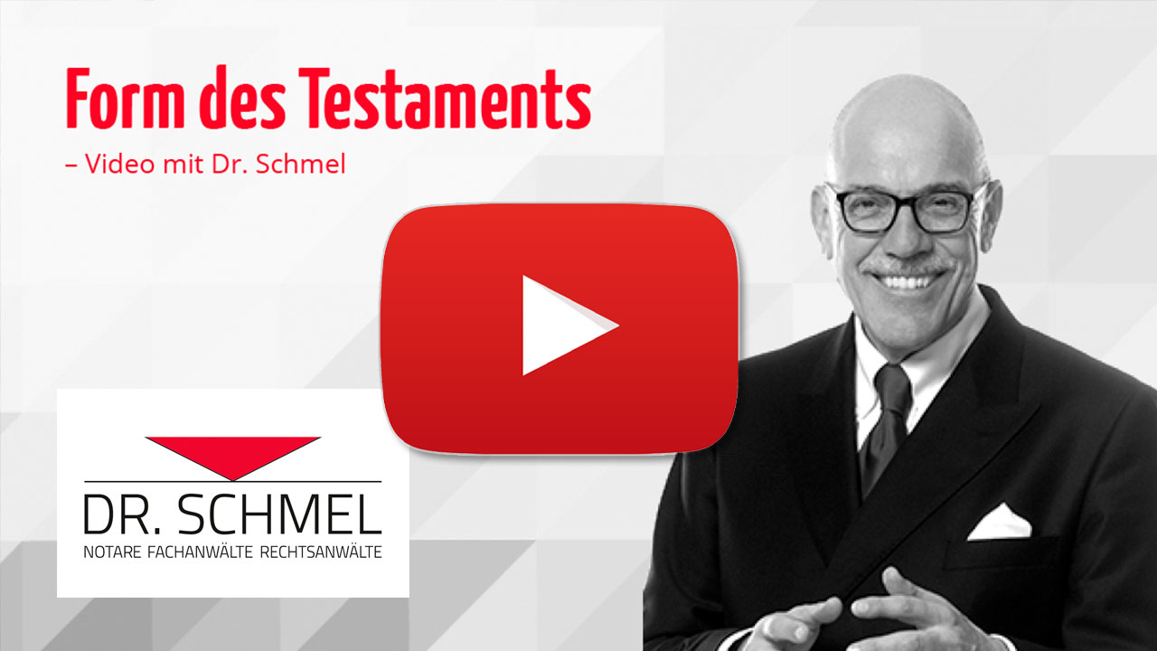 Informationsvideo zum Thema ERBRECHT - VERERBEN: Form des Testaments auf YouTube